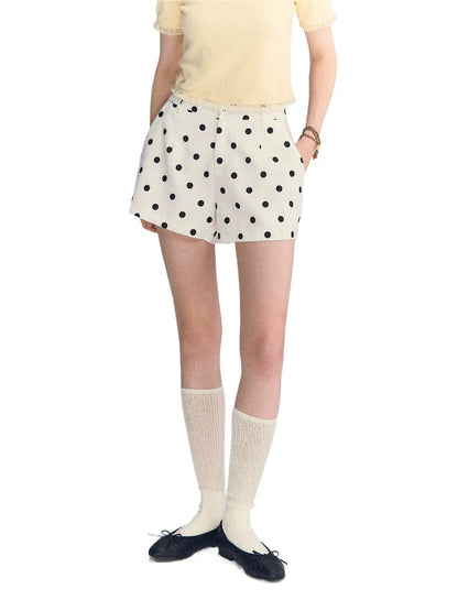 Polka Dot Linen Shorts