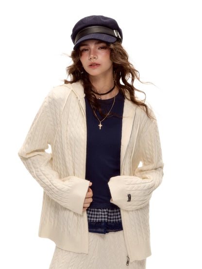 Cable Zip Hoodie Pants Set