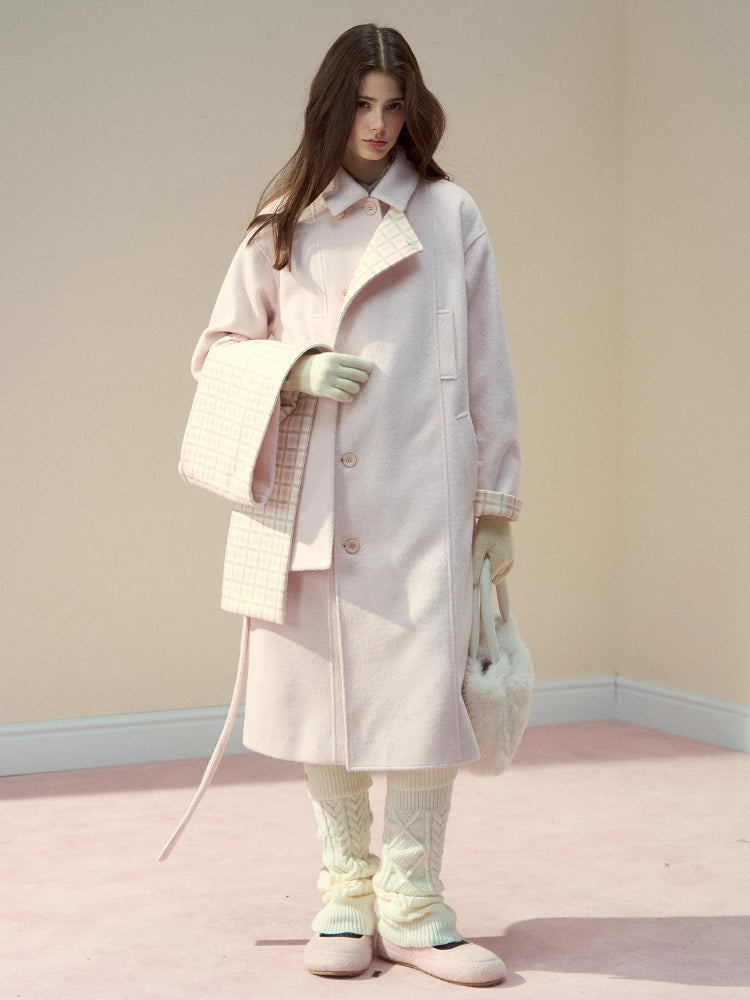 Pink &amp; Brown "Berlin Avenue" Plaid Coat