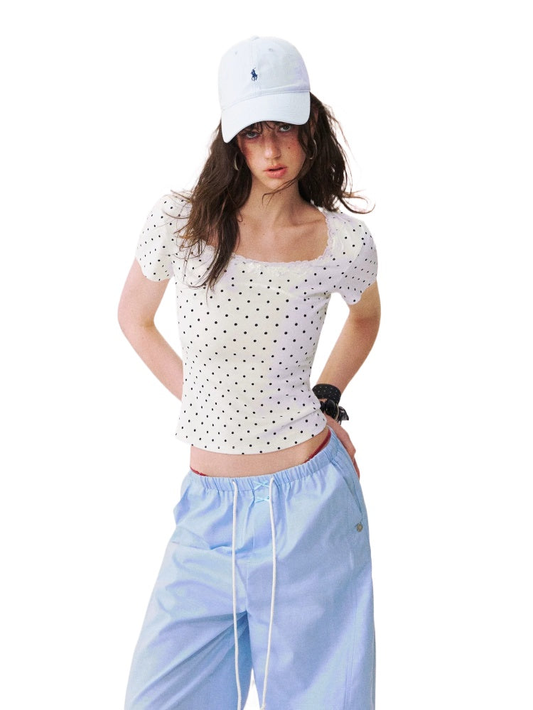 Square Neck Lace Tee