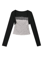 Lace Trim Bandeau & Shrug Set