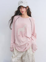 Horse Print Raglan Sleeve T-shirt