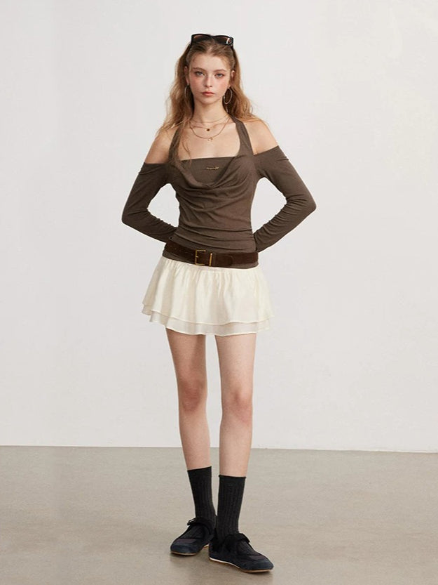 Pleated A Line Skirt