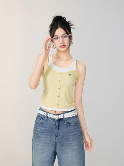 Two-Tone Knit Vest