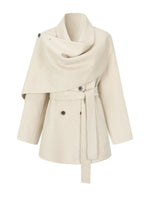 Modern Cape Scarf Wool Coat