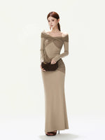 Mesh Shoulder Mermaid Dress