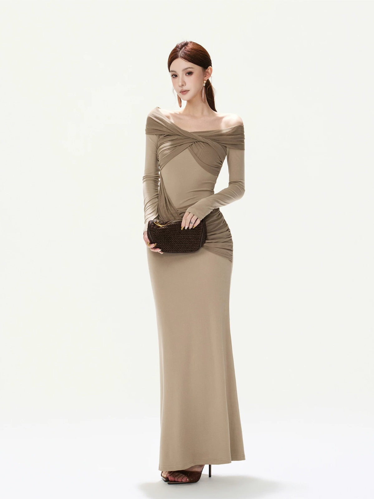 Mesh Shoulder Mermaid Dress
