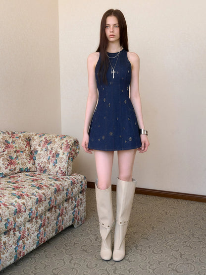 Embroidered Tank Dress