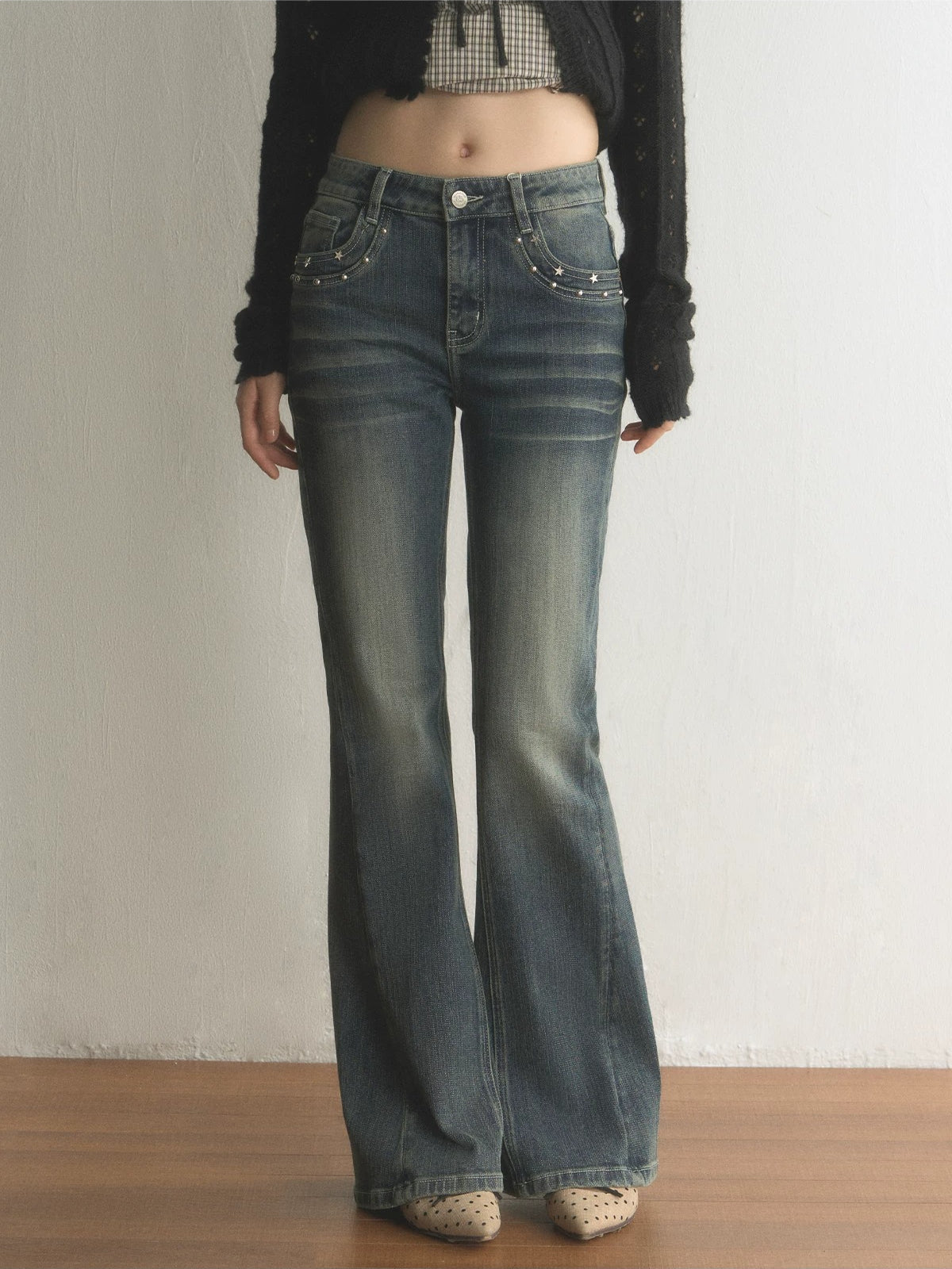 Stud Flare Jeans
