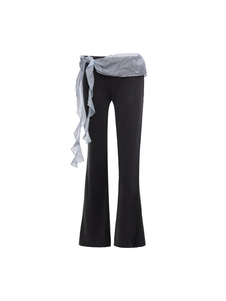 Ribbon Detail Flared Pants