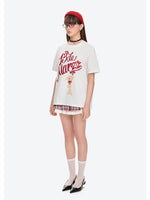 Checkered Ribbon Logo Cotton Short-sleeve T-shirt