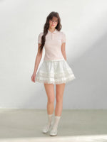 Pink Embroidered Collar Polo