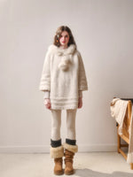 Soft Grace Wool-Blend Knitted Cape Dress