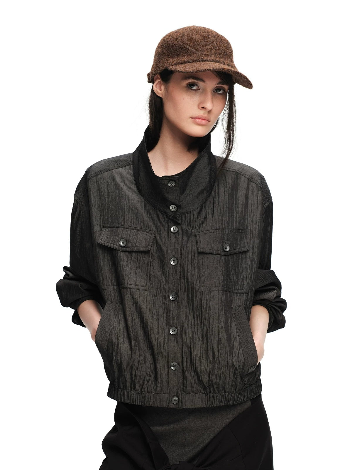 Lyocell Stand Collar Jacket