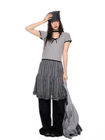 Bow Knit Short Sleeve Top