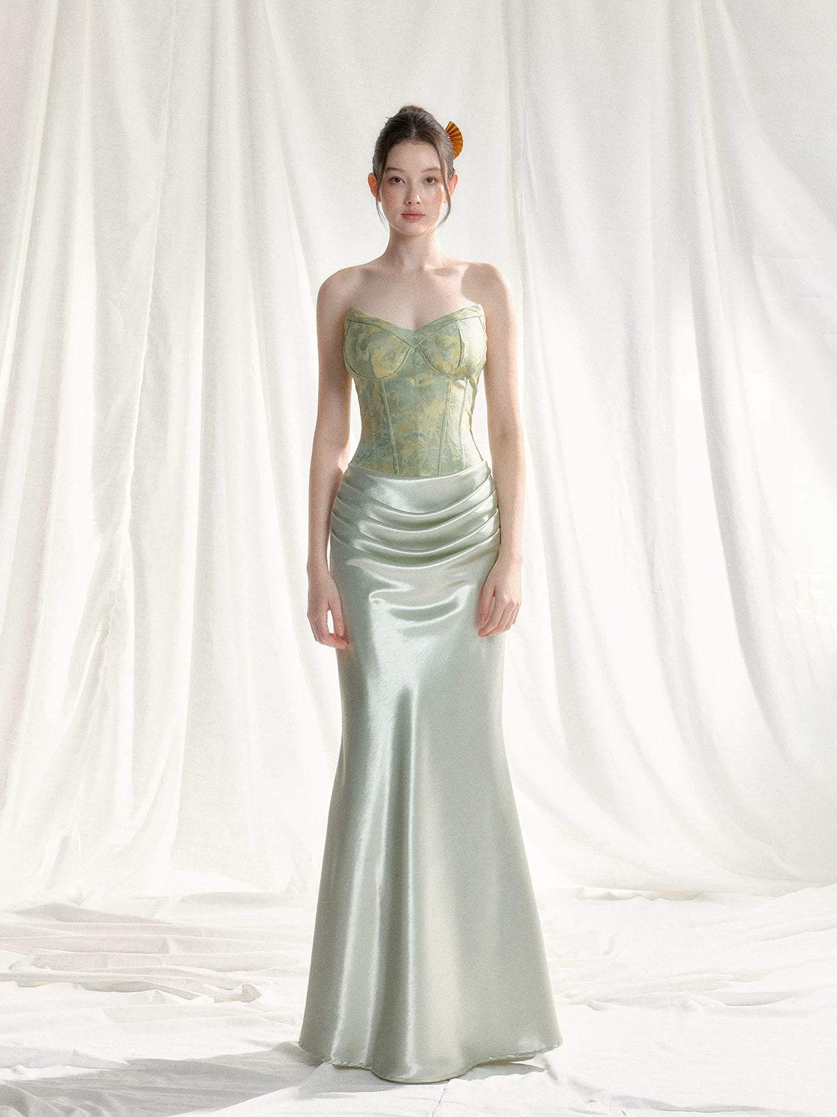 Jacquard Satin Corset Dress