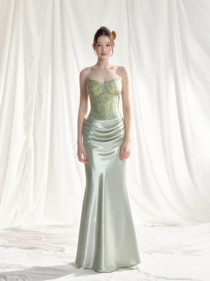 Jacquard Satin Corset Dress