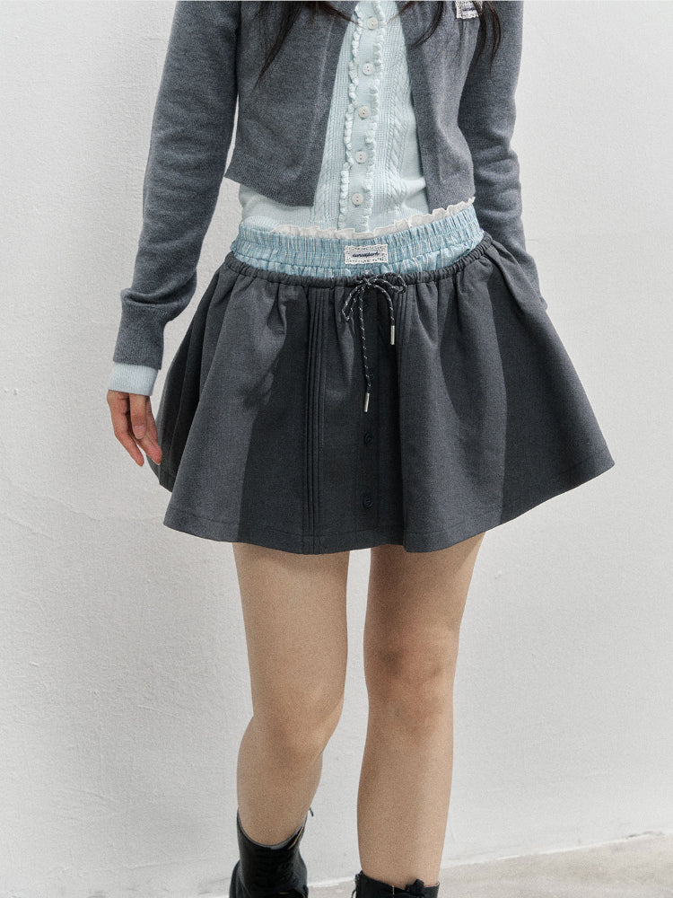 Romantic College Two-piece Mini Skirt