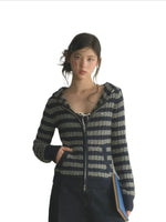 Striped Zip Cardigan