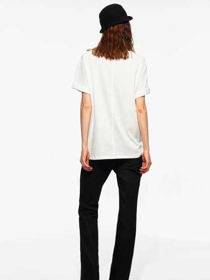 Rosette V-Neck Tee
