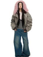 Vintage Hooded Fur Collar Down