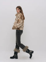 Leopard Print Faux Fur Jacket