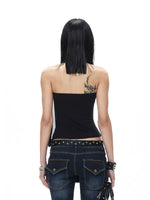 Studded Halter Crop Top
