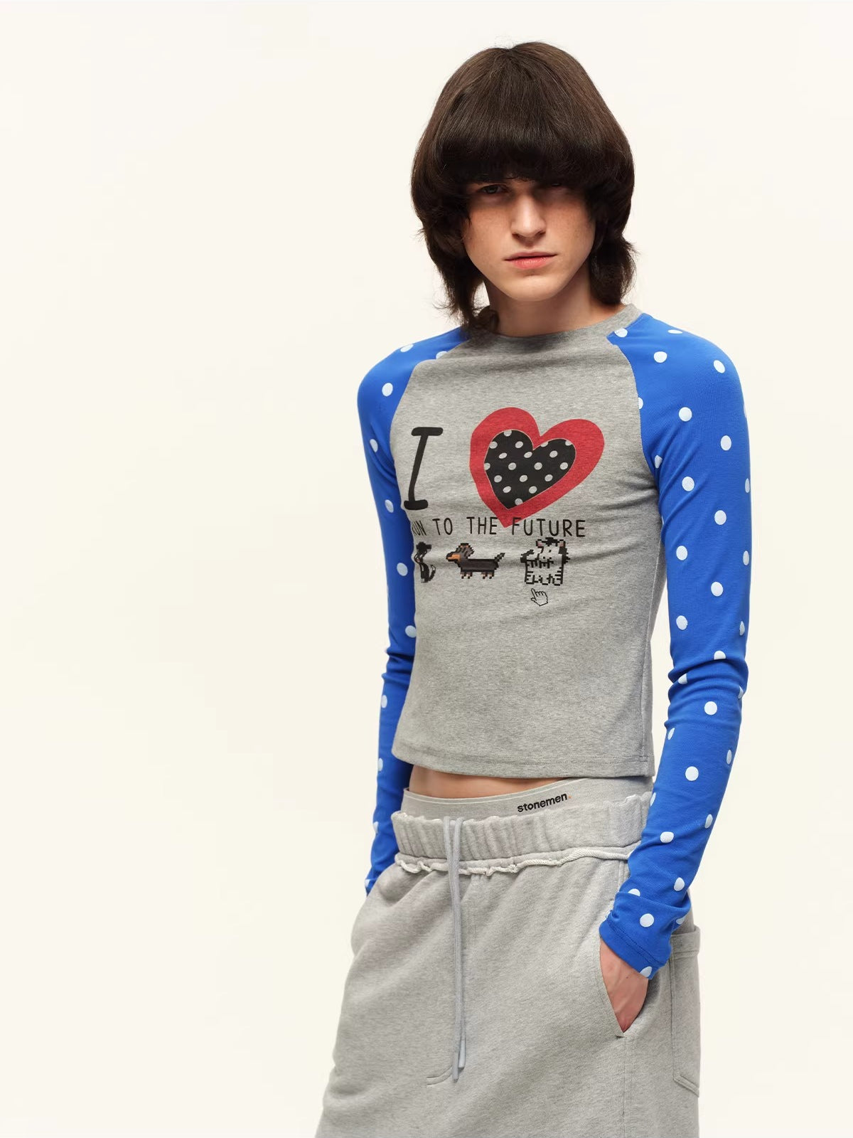 Polka Dot Raglan Long Sleeve Tee