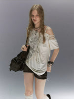 Studded Cross Print Tee