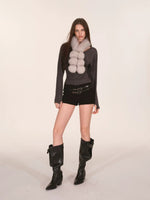 Luxurious Fox Fur Pom Pom Scarf