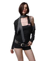 Polka Dot Stripe Jumpsuit Set