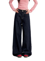 Contrast Pocket Straight Leg Jeans