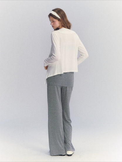 Foldover Straight Pants