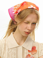 Orange Check Floral Multiway Scarf Top