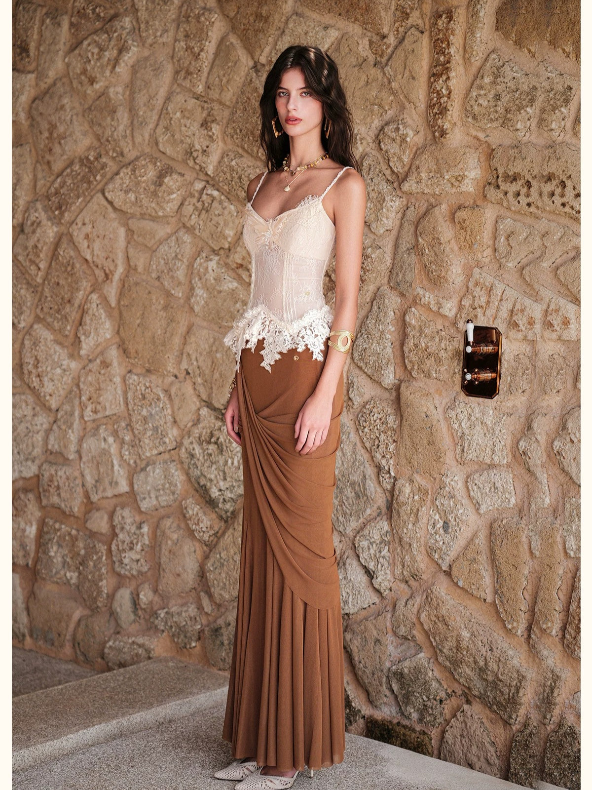 Sheer Lace V-Neck Cami Top