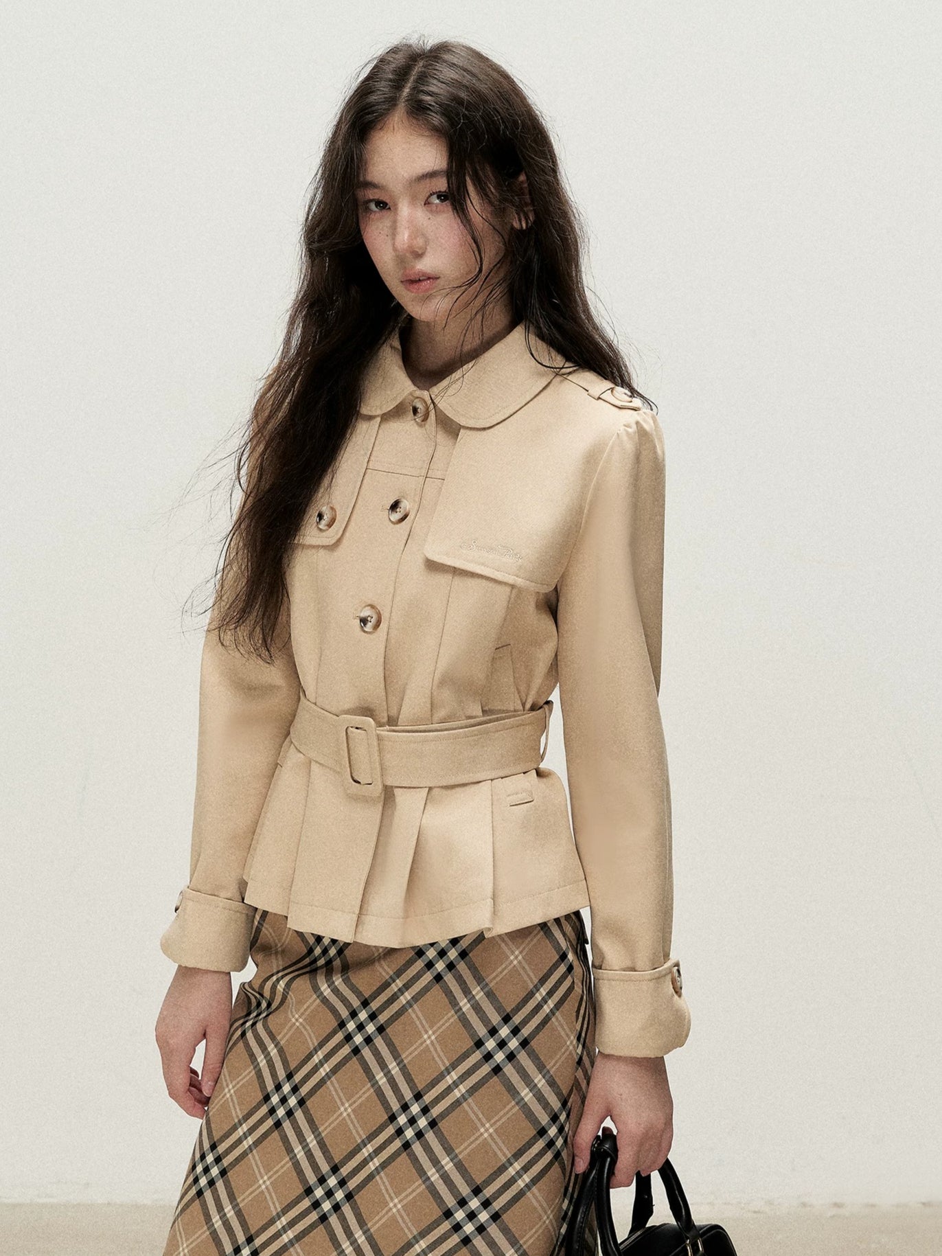 Khaki Peter Pan Trench