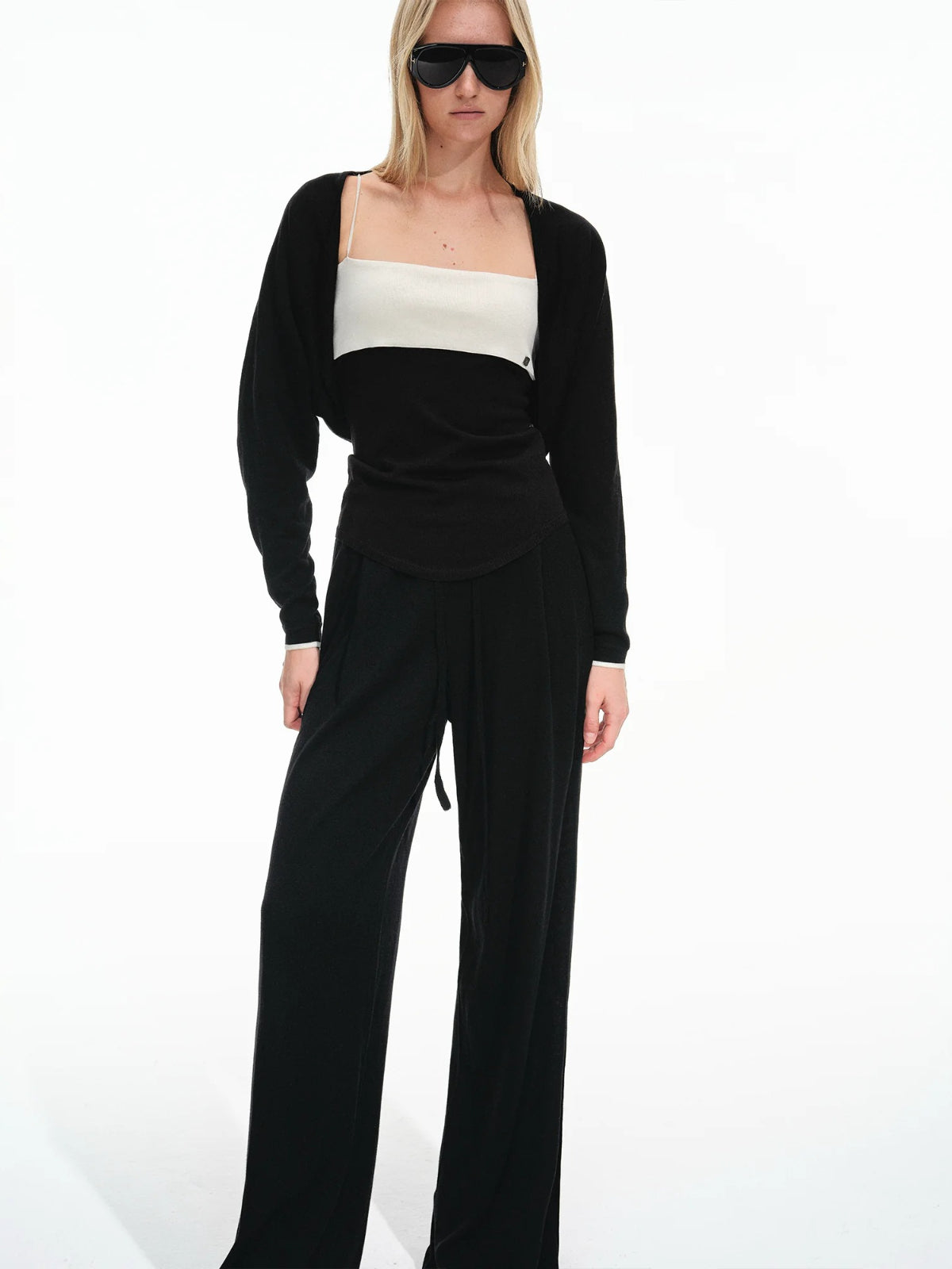 Contrast Knit Vest Set