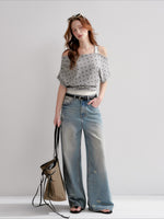 Polka Dot Contrast Top