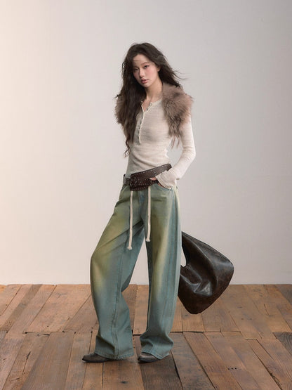 Original Wash Casual Wide-Leg Jeans