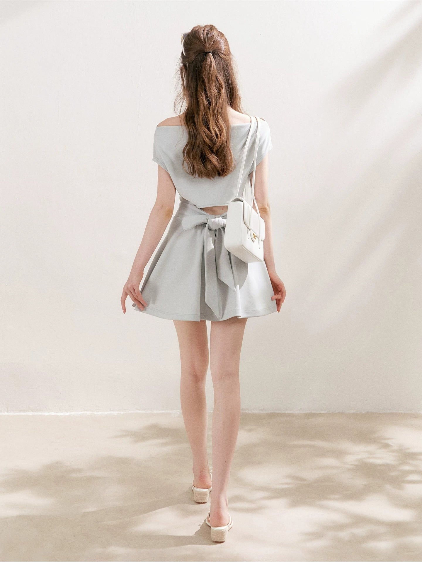 Off-shoulder Asymmetrical Bow Dress