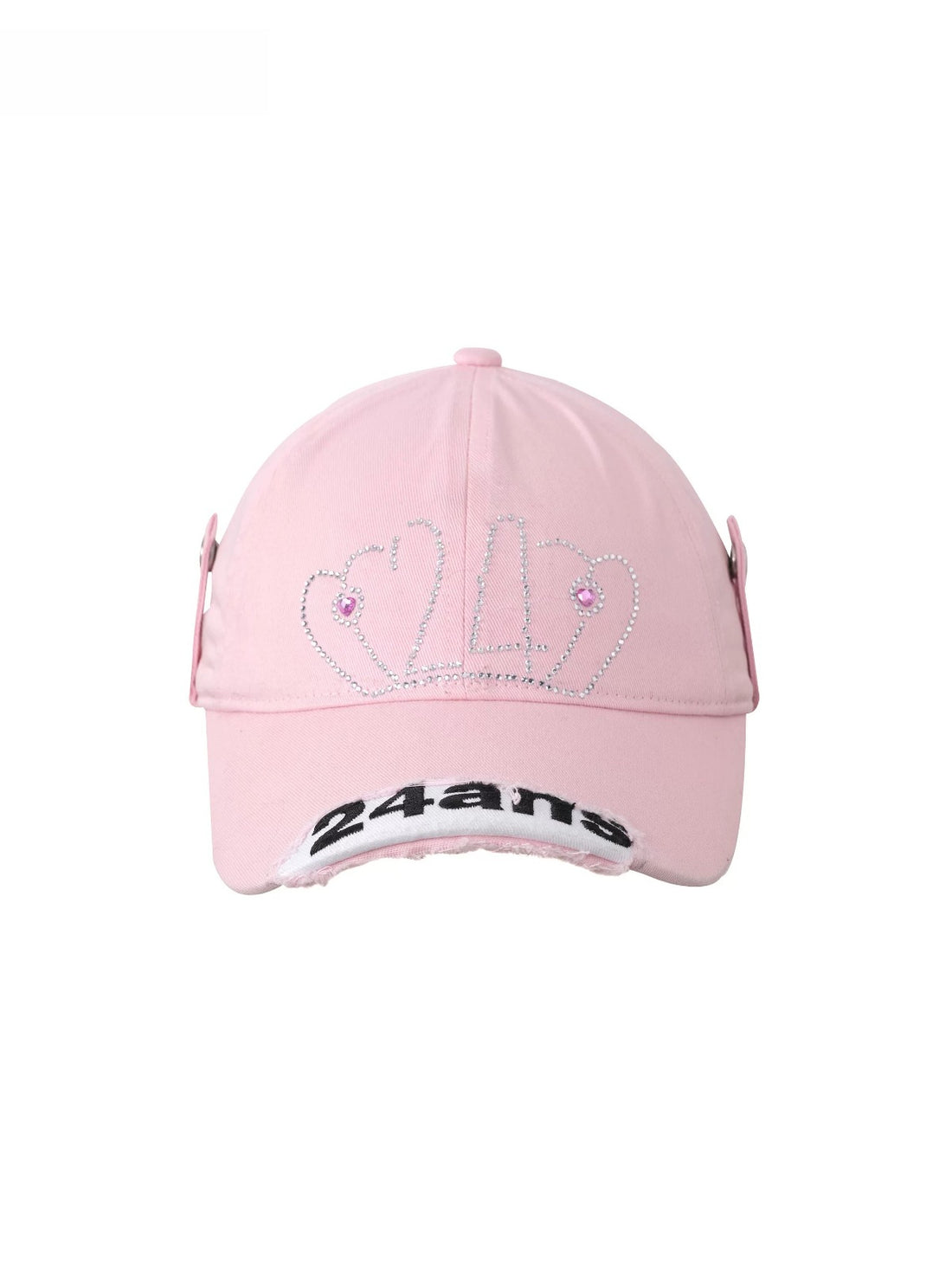 Distressed Studded Crown Baseball Cap