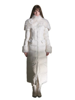 White Duck Down Waist-Coated Long Down Jacket