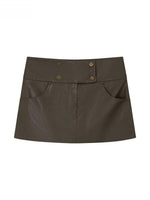 Leather A Line Skirt