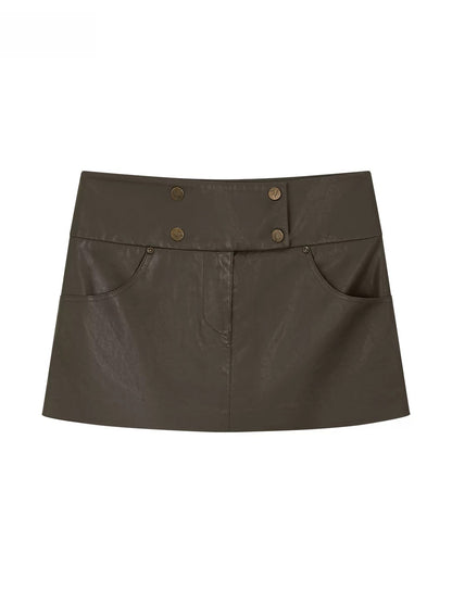 Leather A Line Skirt