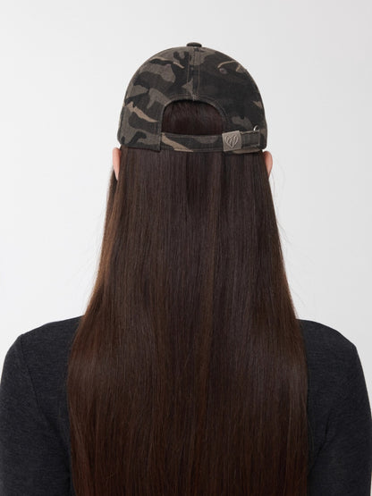 Distressed Star Studded Camouflage Baseball Cap