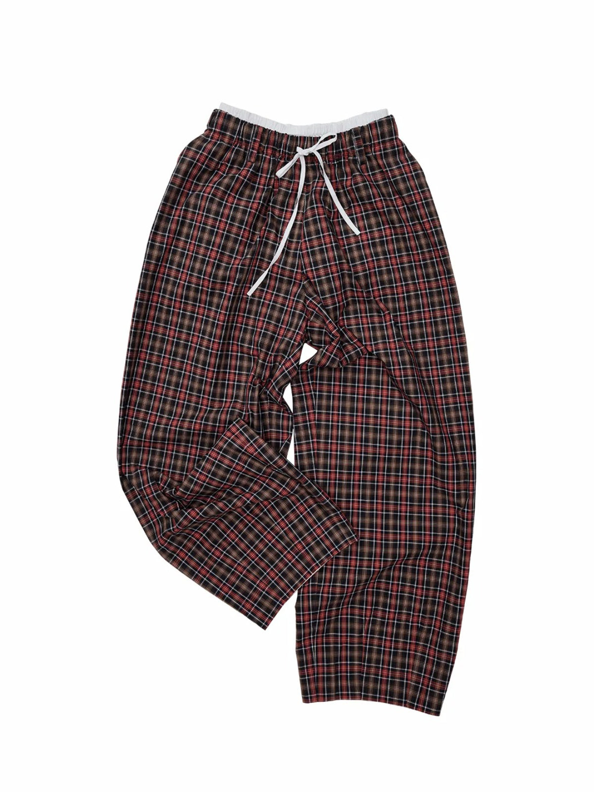 Contrast Embroidered Wide-Leg Pants