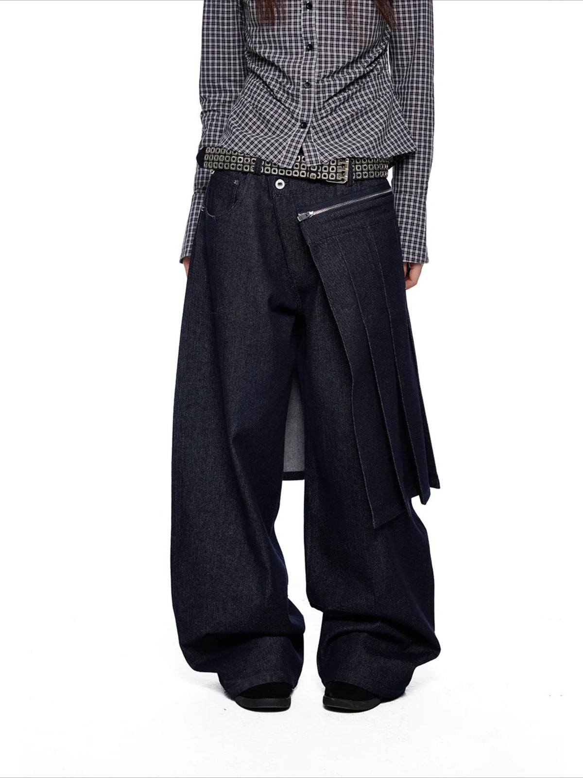 Detachable Denim Skirt Pants