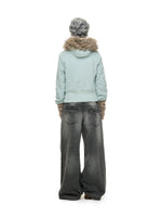Hooded Cropped Fur Trim Jacket
