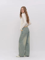 Vintage Washed Wide Leg Jeans