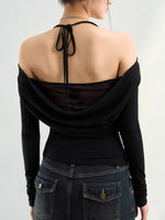 Draped Mesh Rose Tee